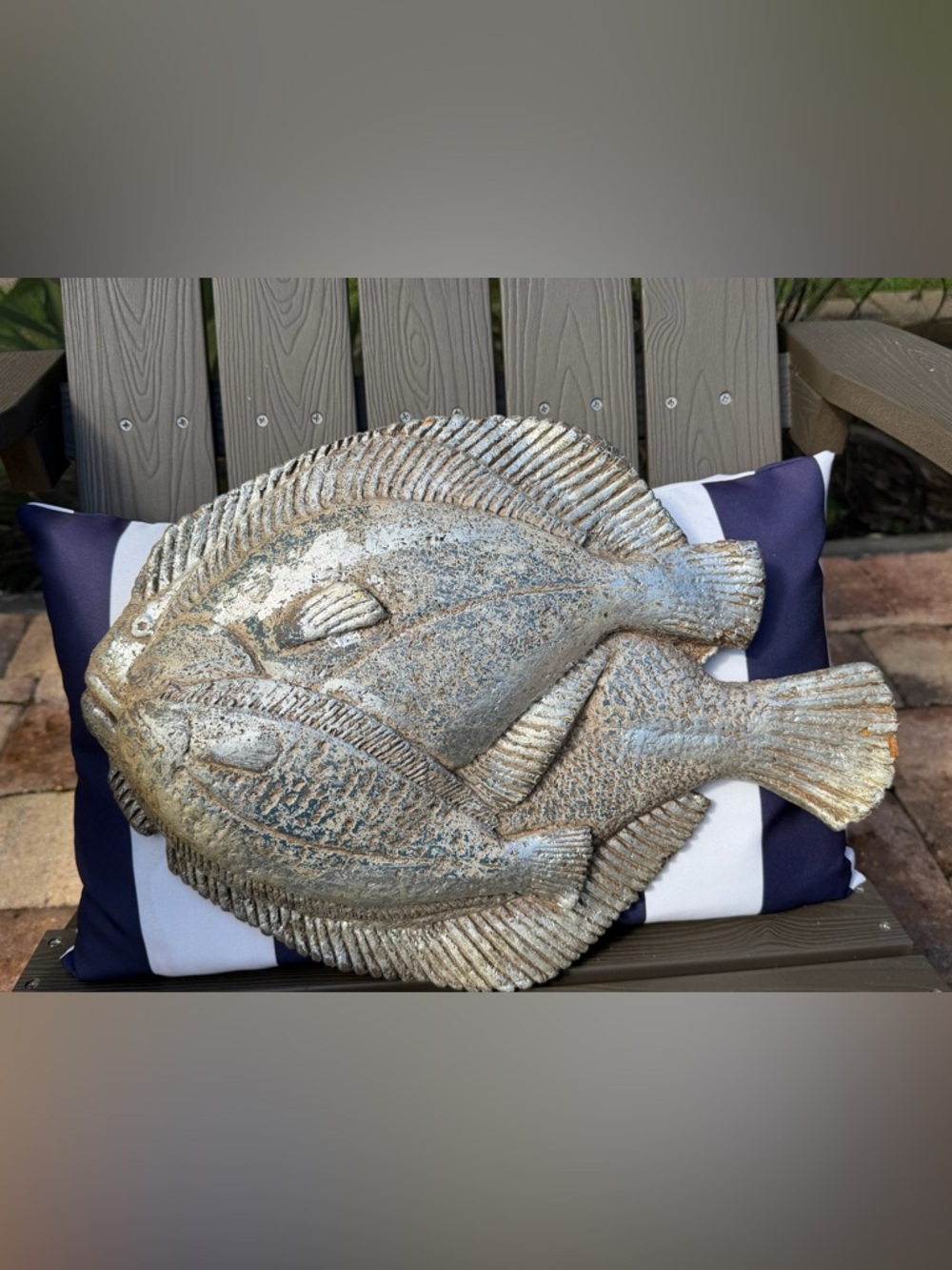 Vintage Pompeii Fish Wall Art Plaque Recycled Wood Fiber Art Coastal Chico CA